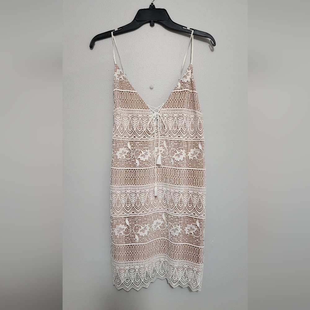 TJD dress, Ivory lace with Nude lining. Size L, New with tags
